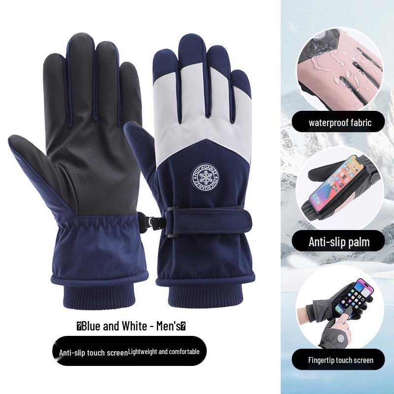 Unisex Winter Skihandschuhe: Samtgefüttert, Touchscreen-kompatibel, Winddicht und Kälteschutz für Outdoor-Sportarten