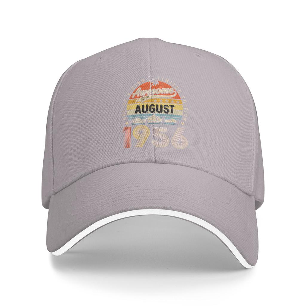 Awesome Since August 1956 Vintage 67th Birthday Sun Baseball Cap Summer Men Design Hip Hop Hats SunProof Classic Baseball Caps