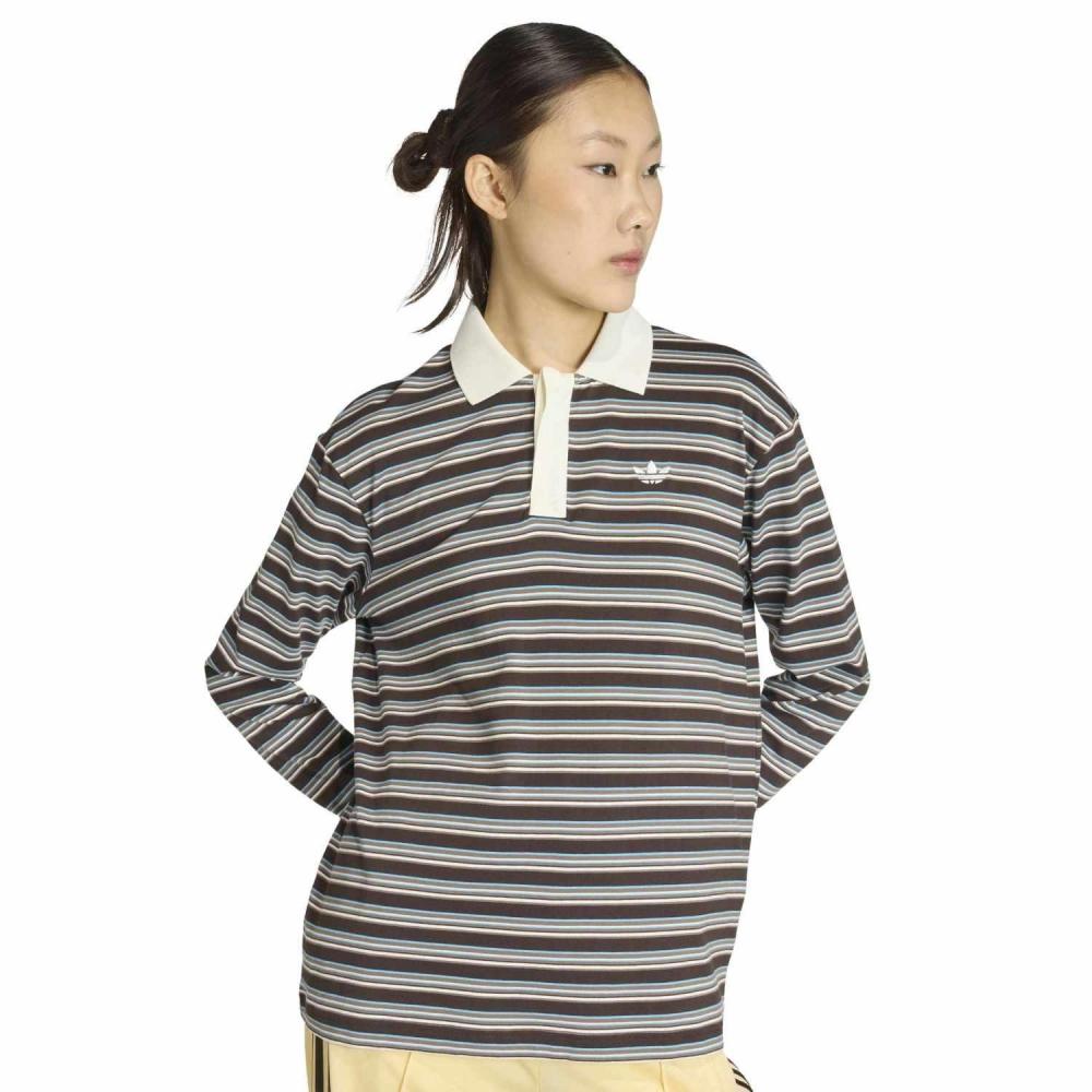 adidas W Striped Ls Polo Adv Ku8352 Auroracoffee