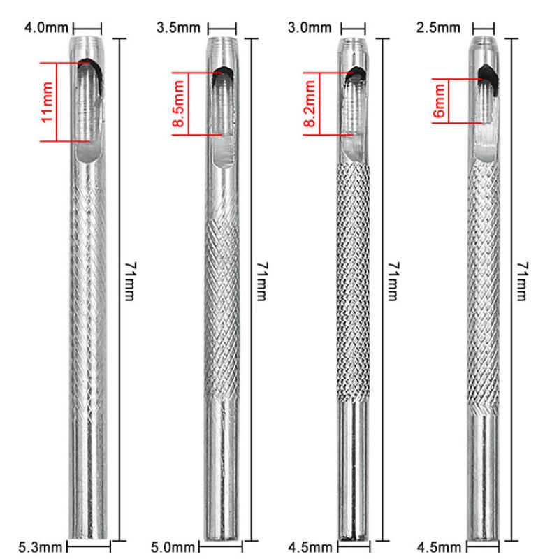 

Belt Hole Puncher Kit - 2.5/3/3.5/4mm Round Hole Galvanized Leather Punch Tool for Watch Band Belt