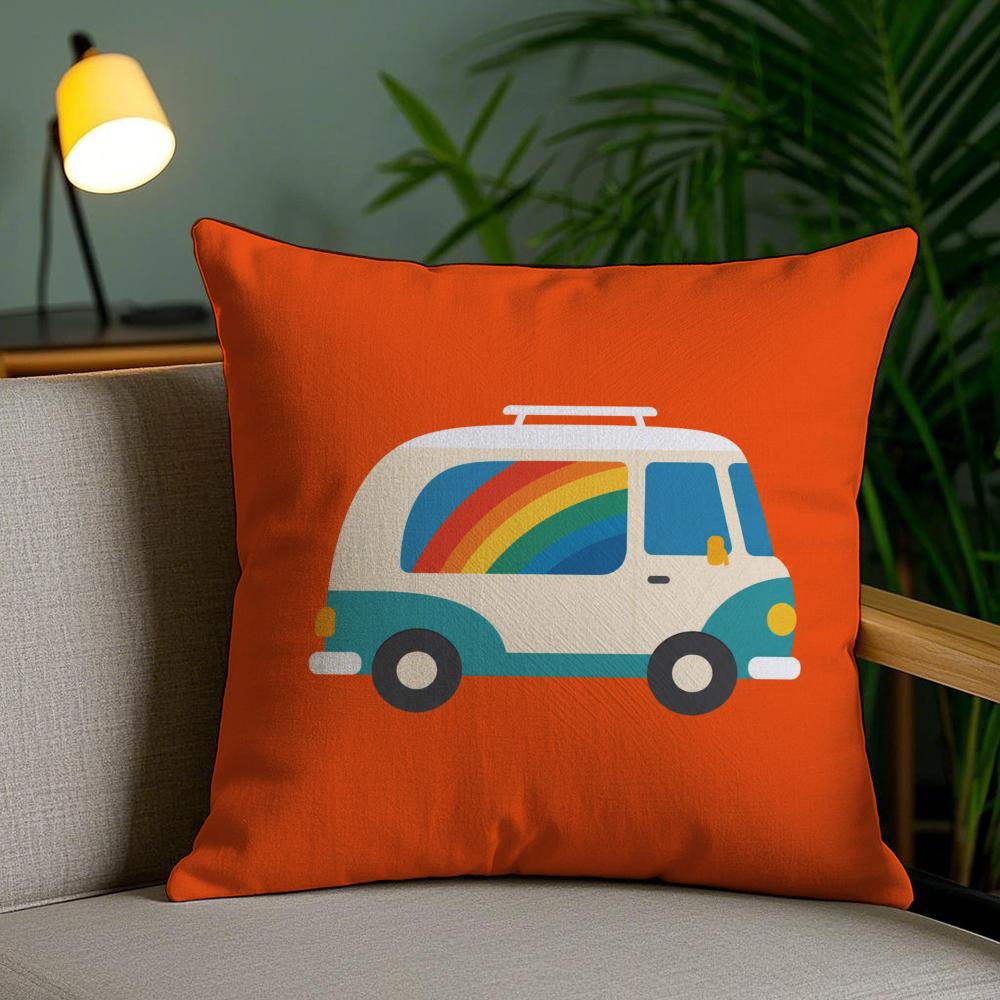 Dopamine Cute Animals Cushion Cover Plush Fabric DoubleSided Printed Invisible Zipper Sofa Pillow Case Home Bedroom Decor