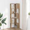 Corner Bookshelf 5 Shelves Artisan Oak Finish 50x50x179 Cm Particleboard