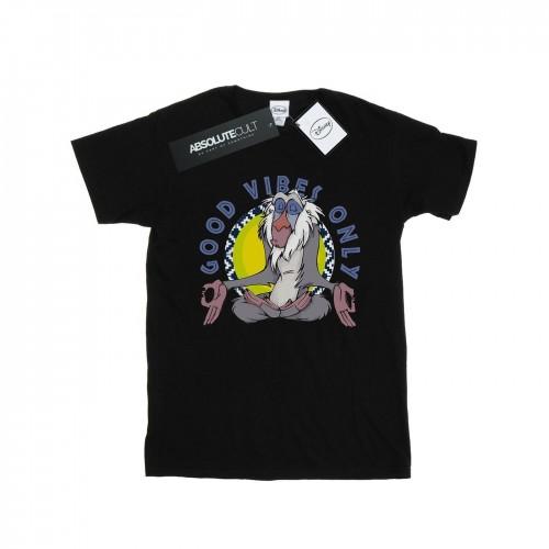 Disney Camiseta feminina/feminina The Lion King Rafiki Good Vibes Only Cotton Boyfriend XL branco