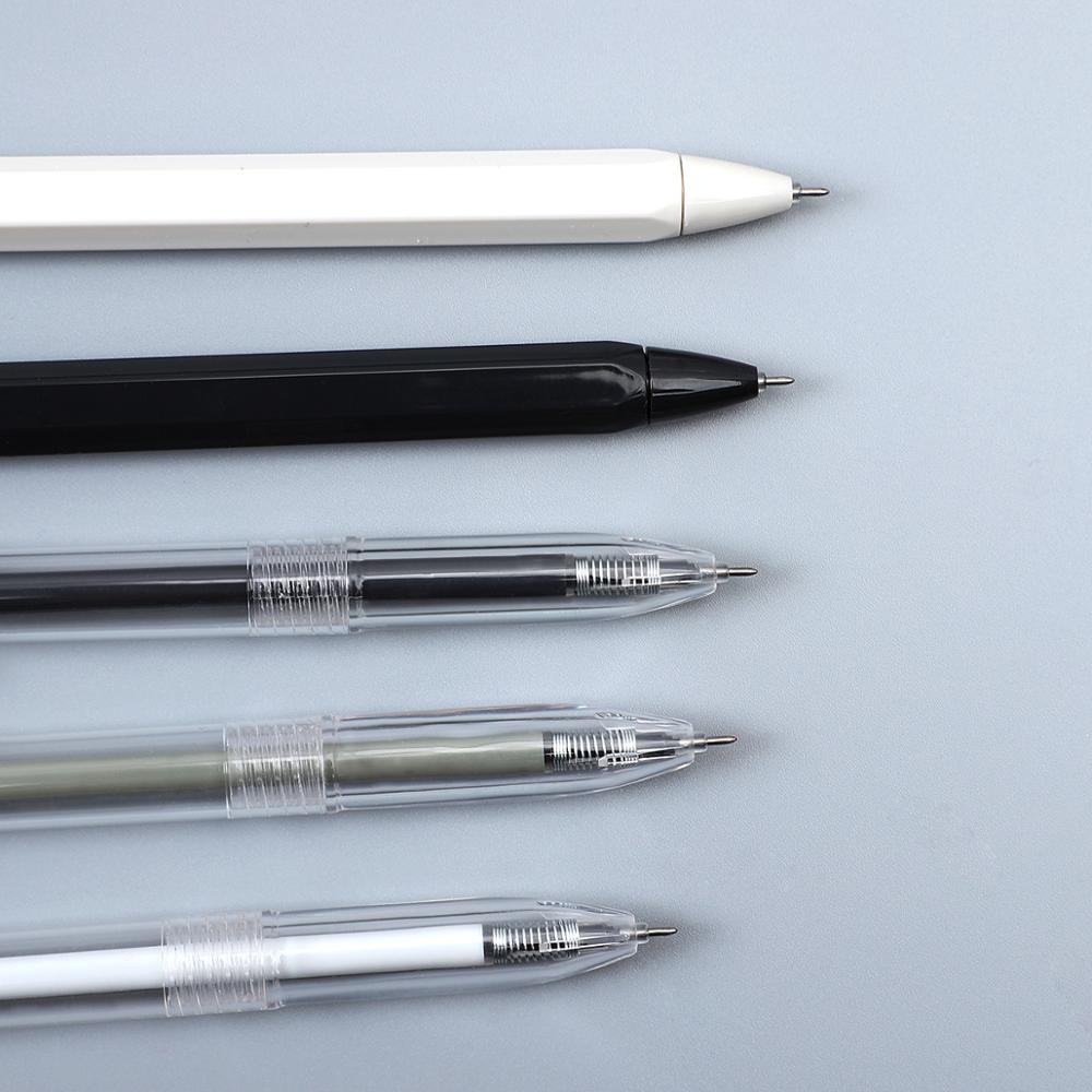JIANWU 12Pcs/set 0.35/0.5mm Simple STYLE Gel Pen Black Ink for Student Writing Creative Neutral Pen Press School Supplies Kawaii
