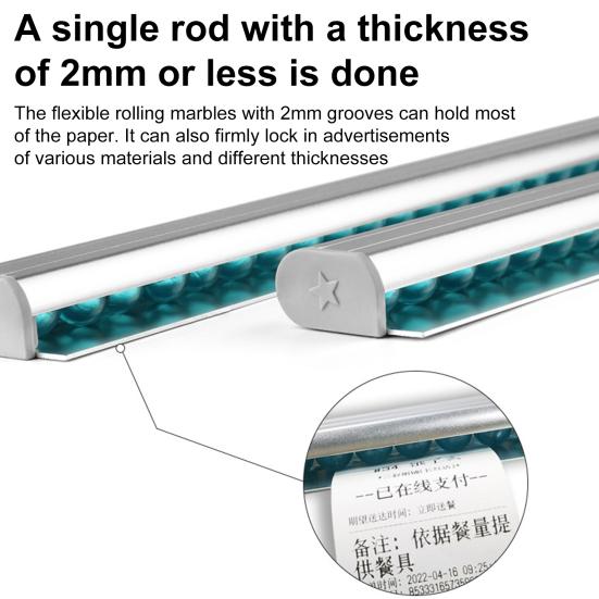 Aluminum Slide Check Rack with Pen Slot And Receipt Bills Ticket Invoices Memos Holder Clip Holder Restaurant Order Organizer
