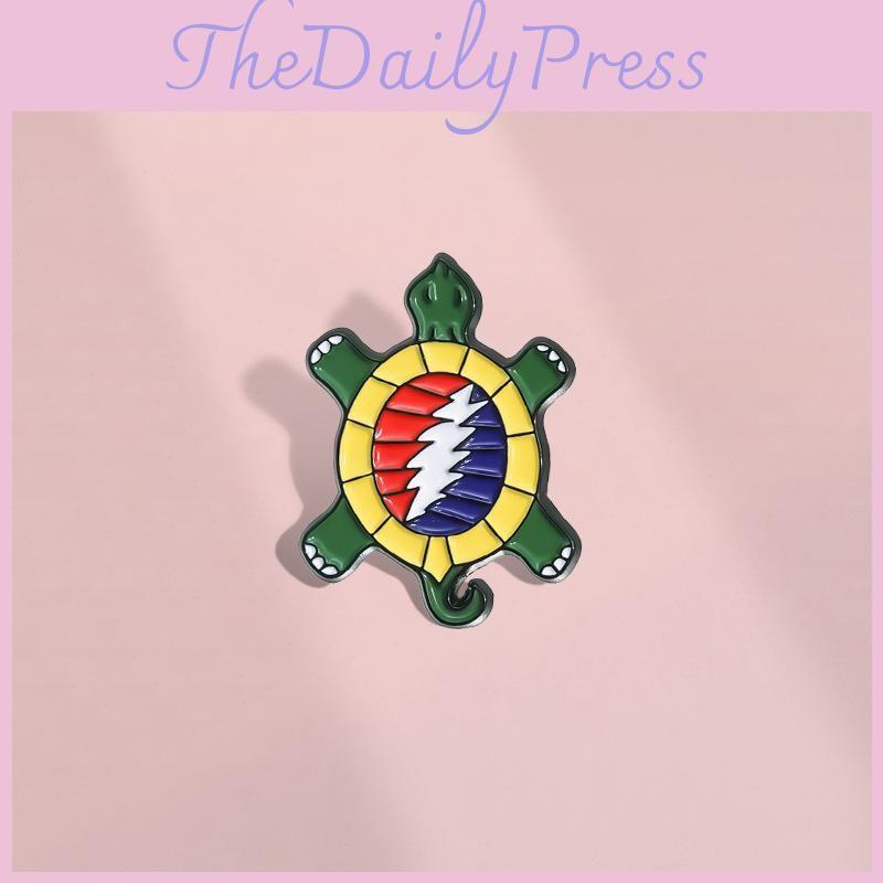 Turtle Eyecatching Cartoon Brooch Unique Alloy Pin For Rock Music Enthusiasts