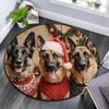 German Shepherds Round Area Rug,Carpet Rug for Living Room Bedroom Sofa Playroom Decor,Non-slip Floor Mat