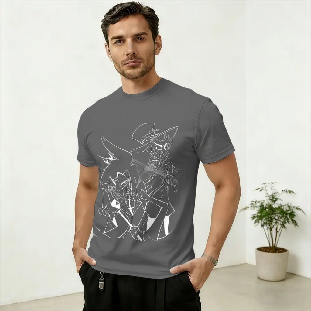 Hazbins Hoteling Vox TShirt Unisex Novelty Cotton Tees Round Collar Short Sleeve T Shirt Birthday Present Clothing