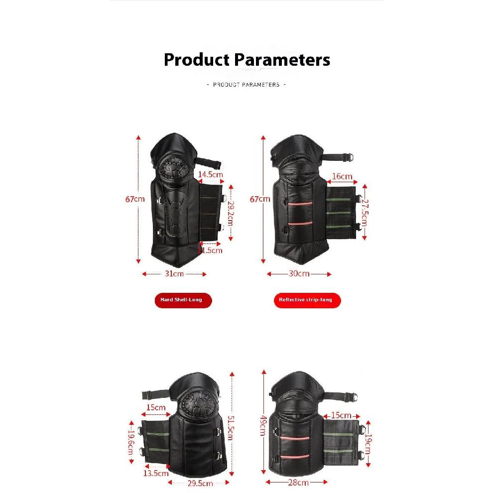 1 Pair Winter Motorcycle Warm Kneepad Motorbike Riding Knee Pads Cold And Warm Pu Windproof Thickened And Plush Leg Guards Plush