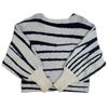 Winter Zebra Streifen Locker Schulterfrei Strickpullover Große Größen Farbblock Fledermausärmel Oberteil Damen
