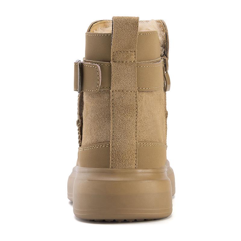 2025 Women's Thick-Soled Cotton Snow Boots: Velvet-Lined, Warm, Waterproof, Height-Boosting Winter Footwear