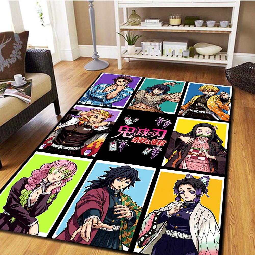 Demon Slayer Carpet Floor Mat Large Area Gamer Bedroom Washable Non Slip Home Room Decor YUN6512