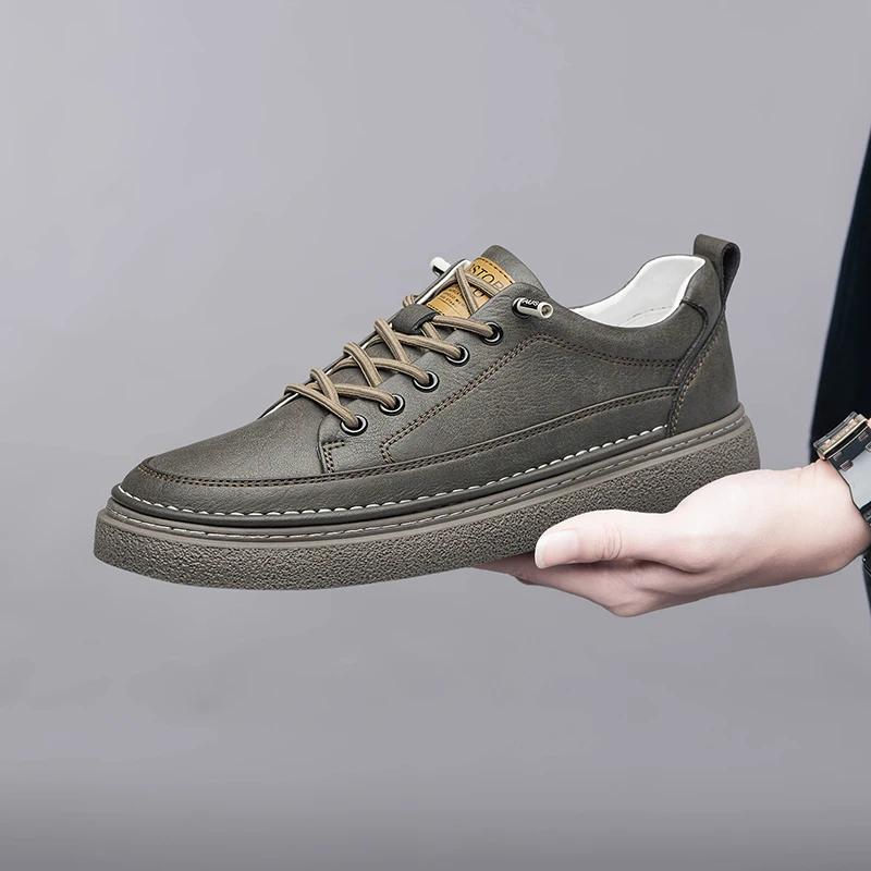 New Men's Casual Shoes Genuine Leather Designer Sneakers For Men High Quality Comfy Sport Shoes Breathable White Tenis Masculino