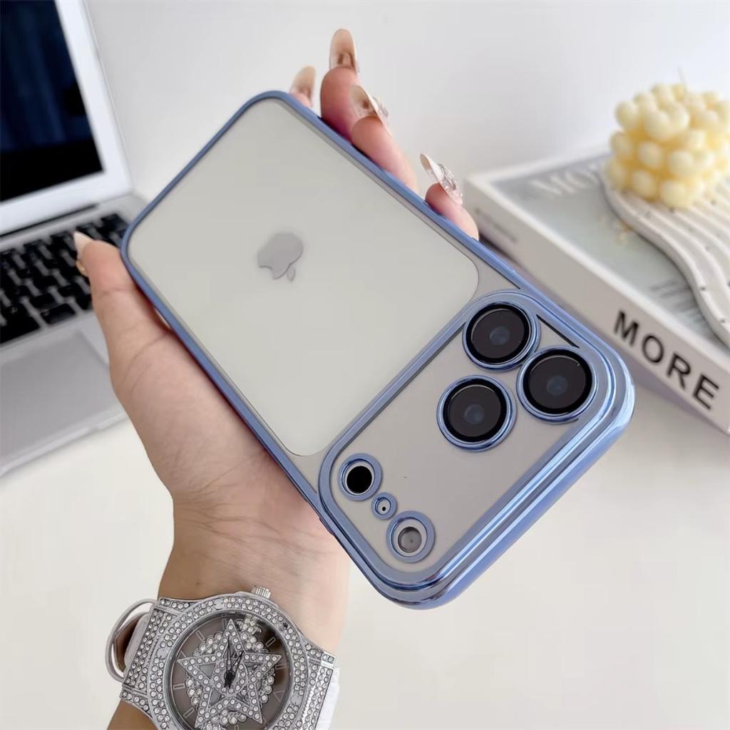 Gjennomsiktig Galvanisert Telefondeksel For iPhone 17 Air 16 15 Plus 14 Pro Max 13 12 Mini Mykt TPU-deksel med Beskyttelsesfilm for Linse