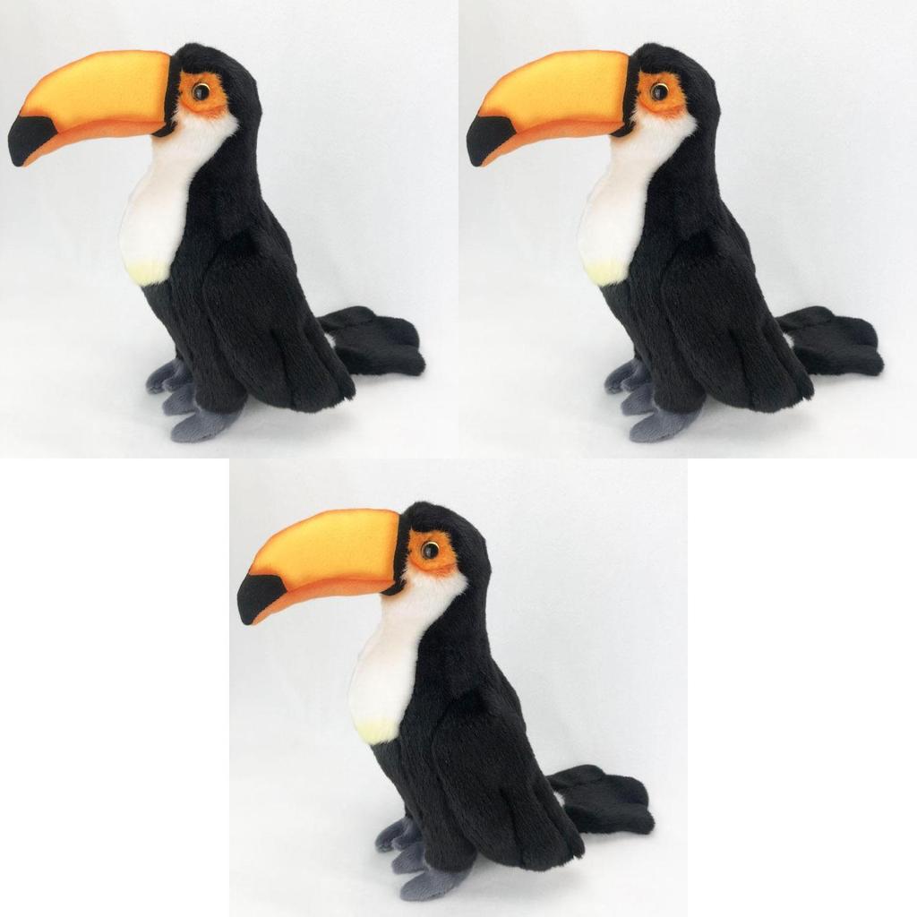 Realistic Plush Toucan Stuffed Animal Bird Toy 30cm Black Children's Doll Decoration