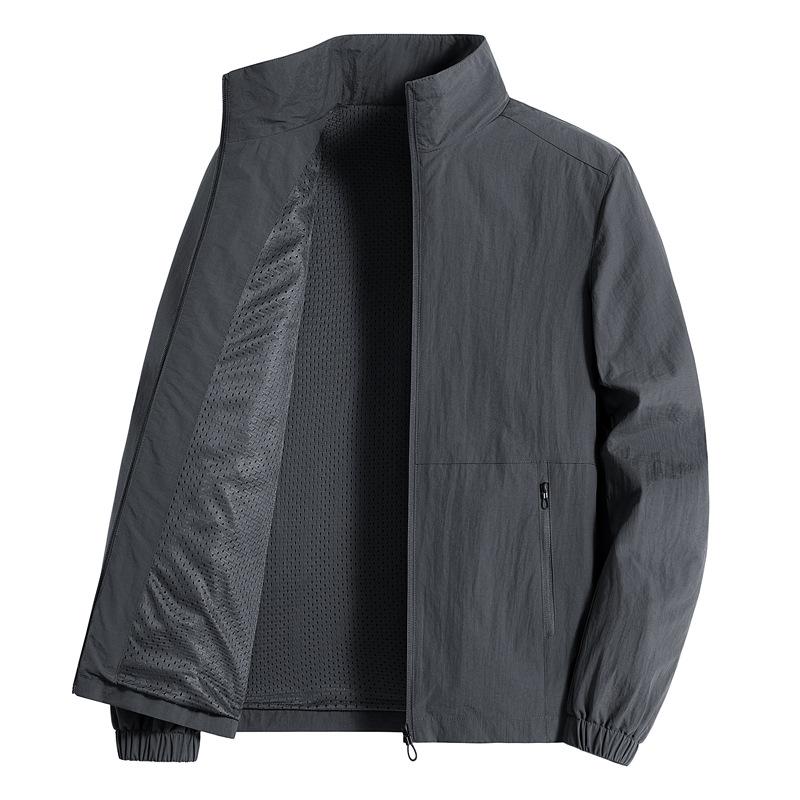 New Autumn Jacket for Men's Versatile Collar Casual Jacket Sports Windproof Loose Large Size Jacket