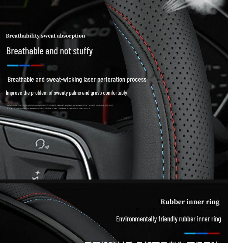 Universal Genuine Leather Anti-slip Steering Wheel Cover for Baojun Models