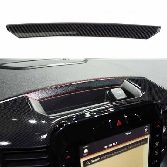 

Carbon Fiber Style Center Console Storage Slot Molding Cover Trim For Ram 1500