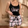 Temu European & American Milk Silk Suspender Shorts Pajamas - Codzienny damski zestaw domowy