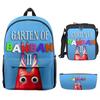 Luxury Youthful New Garten of Banban 3D Print 3pcs/Set School Bags Laptop Daypack Backpack Crossbody Lunch bag Pencil Case