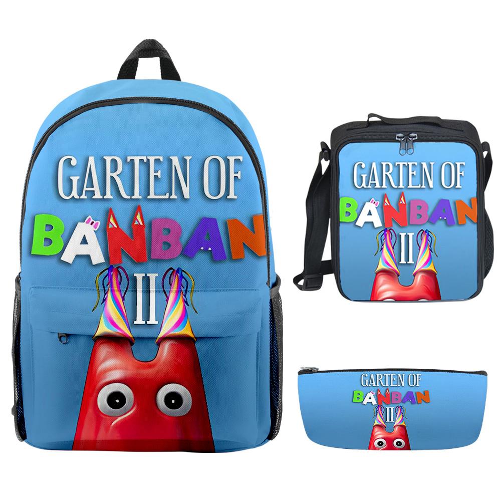 Luxury Youthful New Garten of Banban 3D Print 3pcs/Set School Bags Laptop Daypack Backpack Crossbody Lunch bag Pencil Case