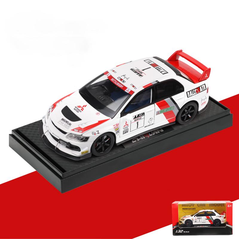 JDM 1:32 Mitsubishi Lancer Evolution EVO Petroleum Coating Version Alloy Diecast Model Simulation Sports Car Toy Gift For Friend