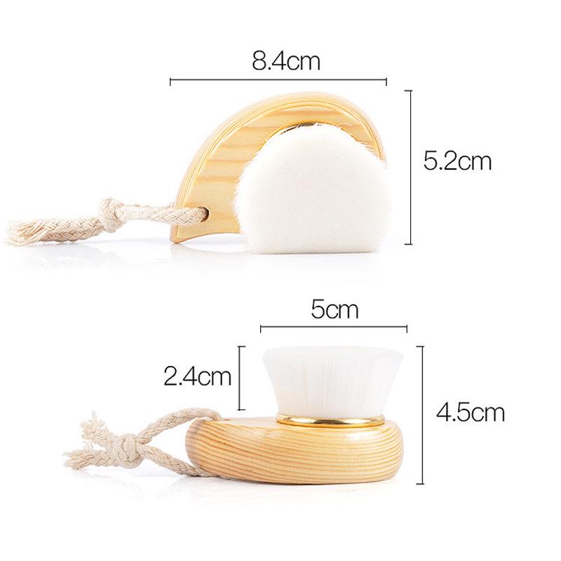 Manual Wooden Face Cleansing Brush with Soft Bristles for Makeup Removal and Deep Cleaning