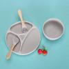 Silicone Baby Tableware Set: Non-slip Bowl, Bib, Plate, Fork & Spoon - Food Grade Material