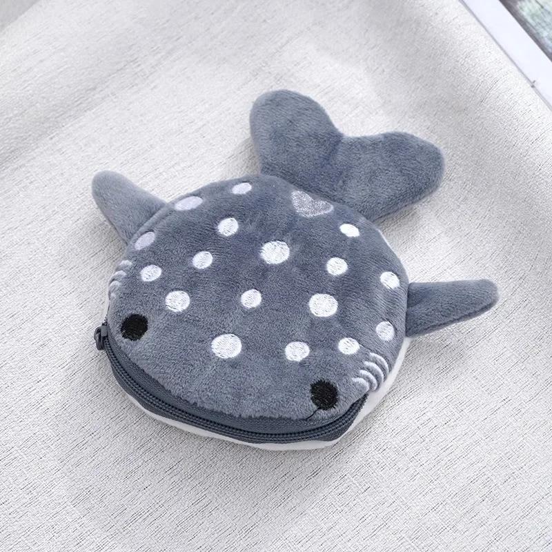 Cartoon Cute Whale Shark Coin Purse Kawaii Wallet Portable Plush Coin Bag Key Earphone Coin Organizer Pouch Zipper Bag kids Gift