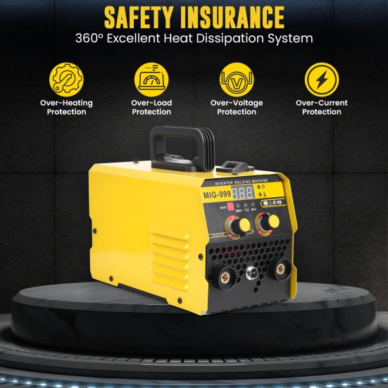 3-in-1 Gasless MIG Welder, 140A Portable Welding Machine, 110V/220V Dual Voltage with LED Display