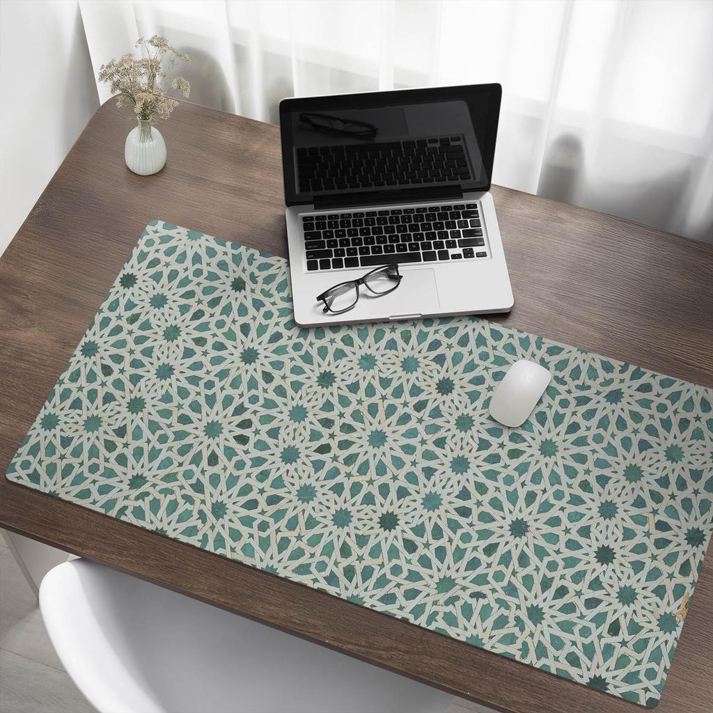 Desk Mat with a Beautiful Geometric Arabesque Print 120x60 cm