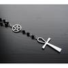 Egirl Jewelry Cool Black Beads Cross Star Pendant Necklace DIY Fashion Choker Y2K Necklace for Women Punk Accessory