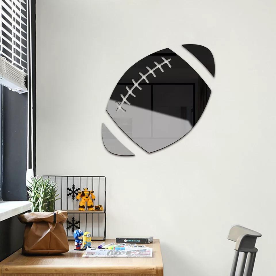 Sports Theme Acrylic Mirror Wall Sticker Basketball Football Soccer Decal Kids Boys Room Home Waterproof Mural