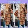 Vintage Plaid Shirt For Women With Polyester Blend Long Sleeve Casual Style