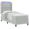 Boxspring Bed with LED Light Strips Light Gray 80 X 200 Cm Velvet