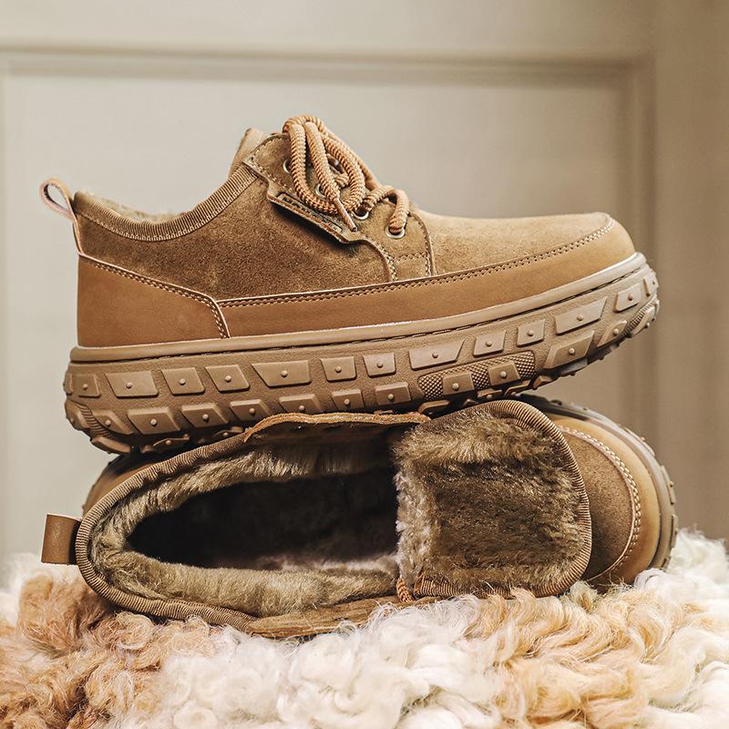 

Wind snow boots, velvet warm and cold-proof thick-soled lace-up cotton shoes, winter outdoor leisure 39