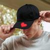 1pc Embroidered Red Heart Baseball Caps for Women,Valentine's Day Couples Leisure Adjustable Lightweight Breathable Unisex Hats