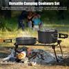 Camping-Kochgeschirr-Set, antihaftbeschichtet, leicht, Topf, Pfanne, Wasserkocher, Set mit Edelstahlplatten und
