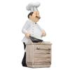 Chef Cooking Figurine Small Stereoscopic Art Ornament Resin Decoration Statue for Kitchen Living Room Bedroom