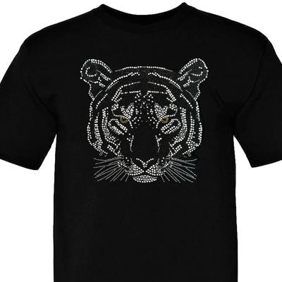 Tiger Bling Rhinestone Unisex Amp 39 S T Shirt Vintage Casual Breathable Soft Fashion Homme Comfortable