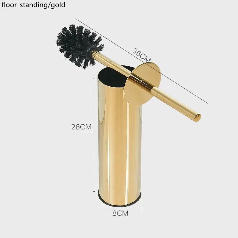 Stainless Steel Toilet Brush Holder Set Black Square Cleaning Tool Durable Vertical Toilet Brush Bathroom Cleaning Accessories