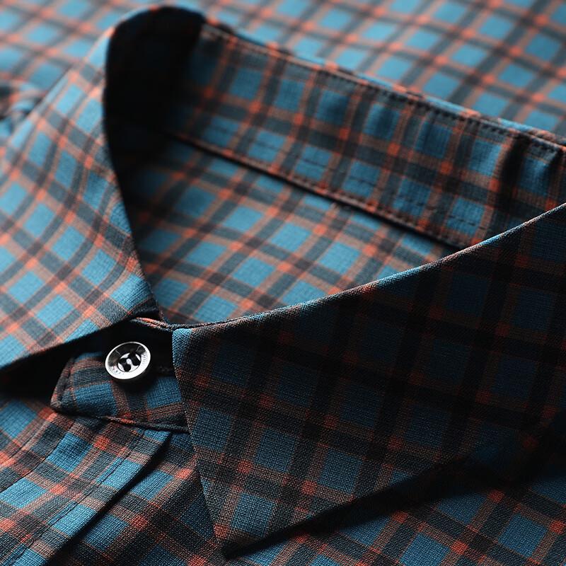 Hengyuanxiang Men's Long-Sleeve Casual Business Plaid Shirt