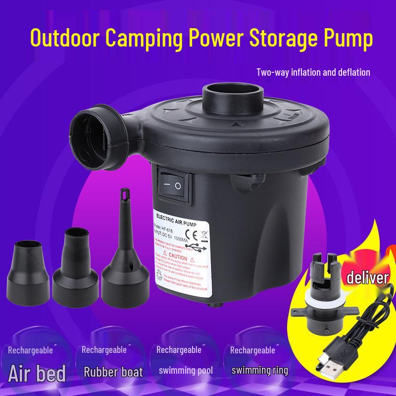 Portable Electric Pump for Inflating/Deflating Air Mattresses, Swimming Rings, and Outdoor Gear