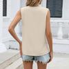Women's Fashionable Summer Color Shirt Loose V-neck Pleated Sleeveless Vest Top
