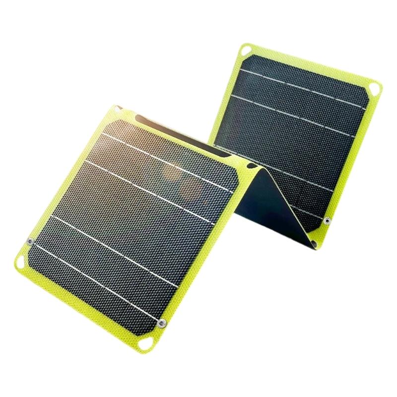 5V Portable Foldable Solars Panel ETFE Monocrystallines Silicon with Double USB and Port for Camping and Hiking