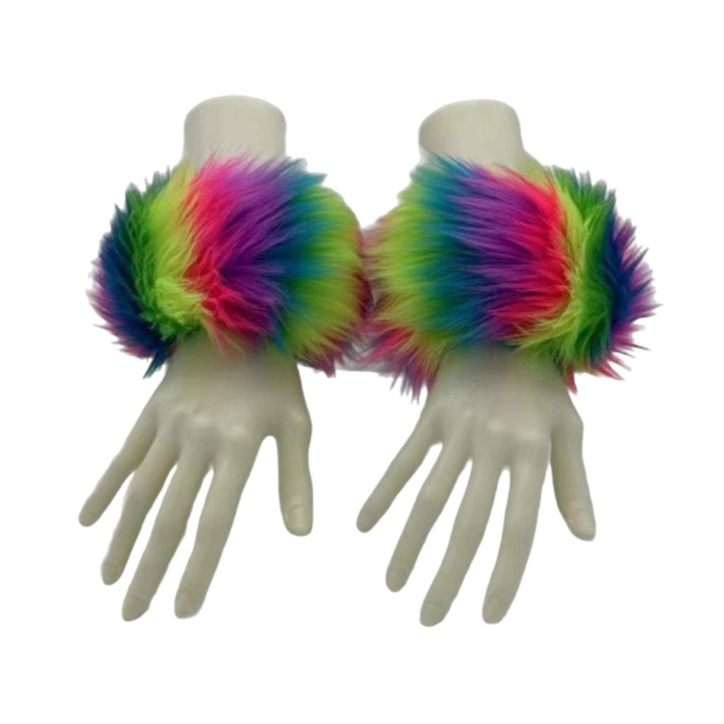 Faux Furs Short Wrist Cuff Winter Wrist Cuff Warmers Furry Wrist Cuff for Women Girls Coat Wrist Furry Warm Cuff