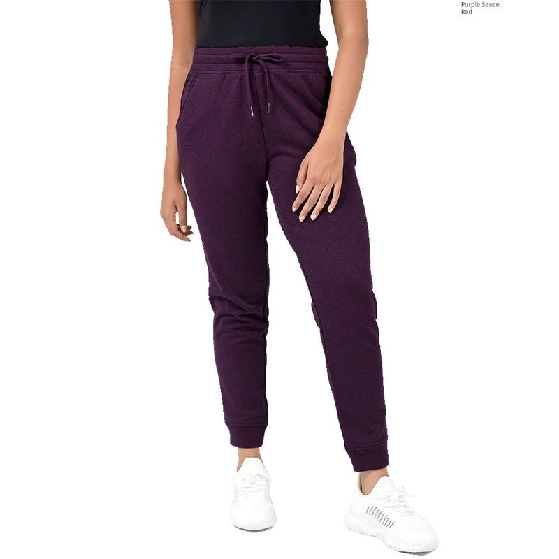 

Foreign Trade Spring and Autumn Women High Waist Plus size Cotton plus Thin Velvet Warm Outdoor Leisure Ankle-tied Sweatpants Closed Pants 658 Purple Sauce Red XL