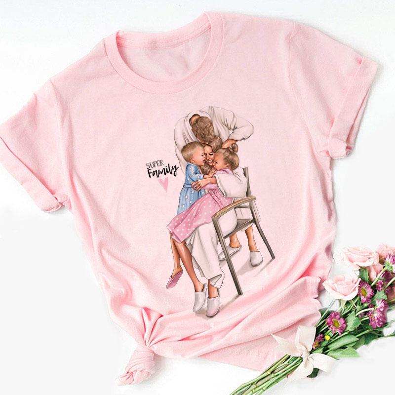 Super Mom T shirt Women Mothers Love Print Pink Tshirt Harajuku Mama TShirt Tops tee shirt Femme Summer