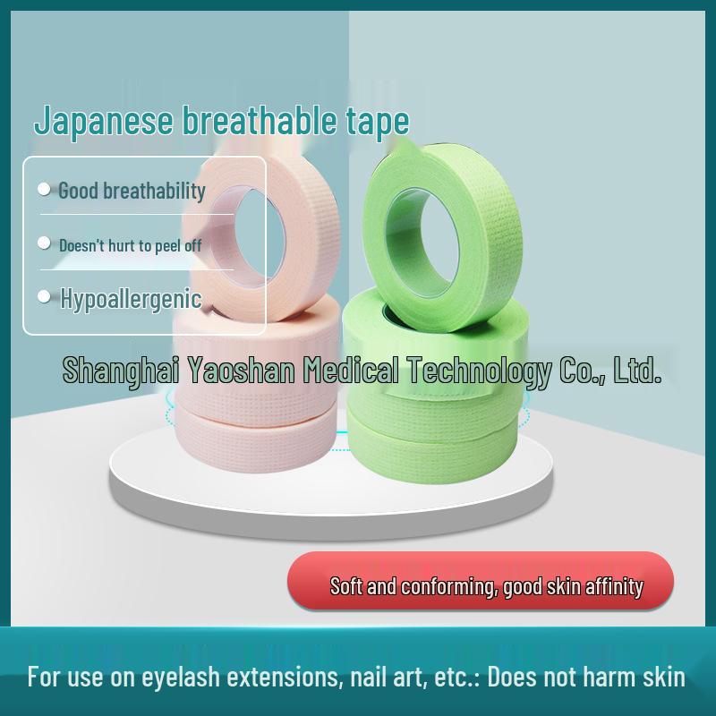 Japanese Style Colored Non-Woven Eyelash Tape with Low-Allergy, Breathable, Beautiful Eye Stickers in Green & Pink