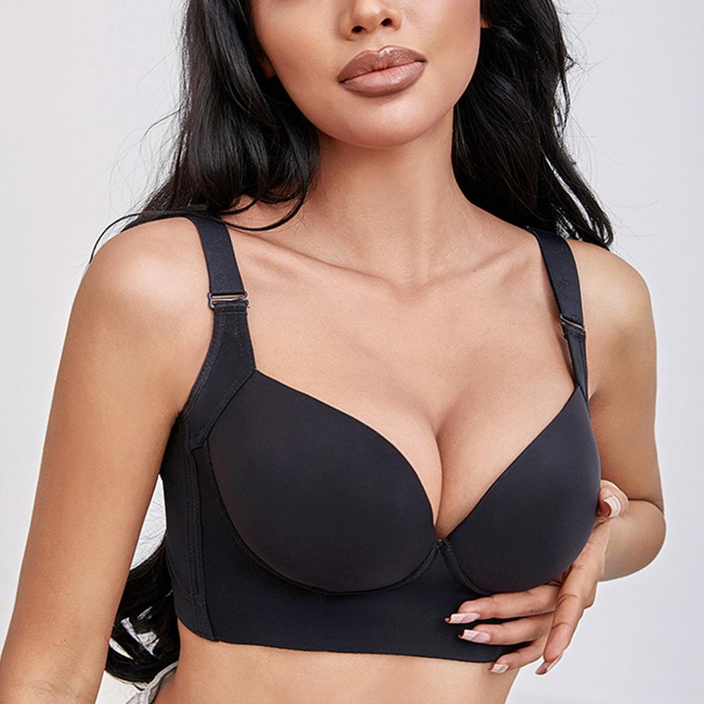 

Gather and close the secondary breasts, seamless cup vest type, body sculpting, beautiful back bra, no steel ring, no chest pad, adjustment underwear 5XL чорний